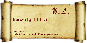 Weszely Lilla névjegykártya